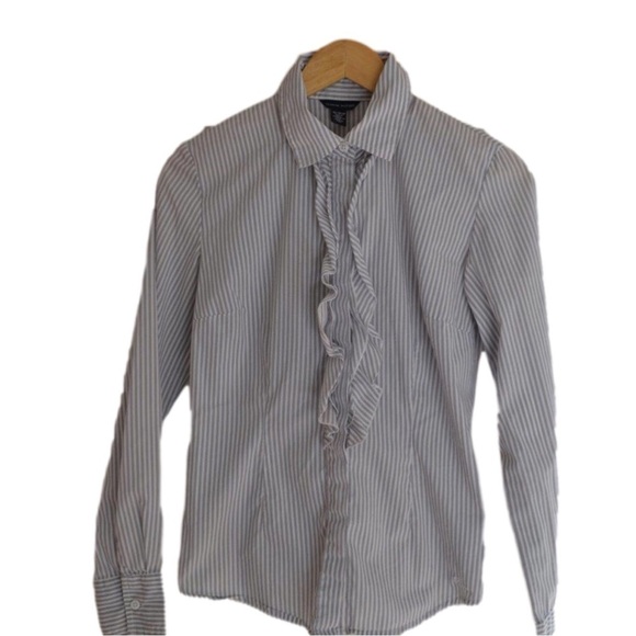 Tommy Hilfiger Tops - 2/40$TOMMY Hilfiger cute dress blouse flutter detail button up blue white formal